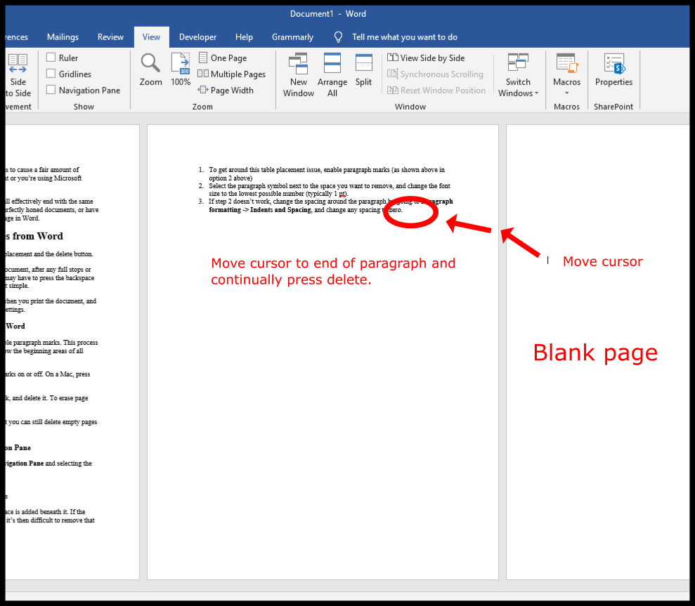 how to delete an empty page in word for mac